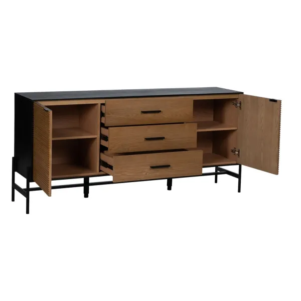 Indauja ORLEANS Juoda Natūralus Geležis Medžio MDF 164 x 40 x 75 cm