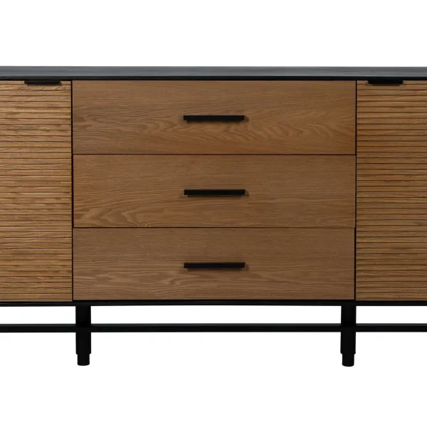 Indauja ORLEANS Juoda Natūralus Geležis Medžio MDF 164 x 40 x 75 cm
