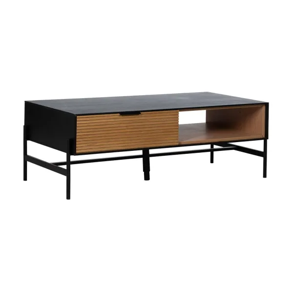 Centrinis stalas ORLEANS Juoda Natūralus Geležis Medžio MDF 124 x 60 x 43,5 cm