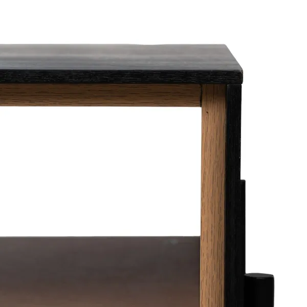 Centrinis stalas ORLEANS Juoda Natūralus Geležis Medžio MDF 124 x 60 x 43,5 cm