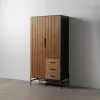 Sideboard ORLEANS Black Natural Iron MDF Wood 104 x 53 x 203 cm