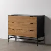 Chest of drawers ORLEANS Black Natural Iron MDF Wood 104 x 40 x 81,5 cm