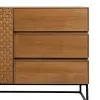 Sivupöytä MARIGNI Musta Luonnollinen Rauta Puu MDF 160 x 42,5 x 79 cm