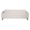 3-Seater Sofa Cream Wood 220 x 87 x 85 cm