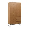 Sivupöytä MARIGNI Musta Luonnollinen Rauta Puu MDF 98,5 x 55 x 199,5 cm