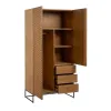 Sivupöytä MARIGNI Musta Luonnollinen Rauta Puu MDF 98,5 x 55 x 199,5 cm