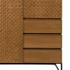 Sivupöytä MARIGNI Musta Luonnollinen Rauta Puu MDF 98,5 x 55 x 199,5 cm