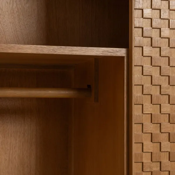 Indauja MARIGNI Juoda Natūralus Geležis Medžio MDF 98,5 x 55 x 199,5 cm