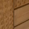 Sivupöytä MARIGNI Musta Luonnollinen Rauta Puu MDF 98,5 x 55 x 199,5 cm
