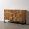 Lipasto MARIGNI Musta Luonnollinen Rauta Puu MDF 118 x 42 x 77 cm