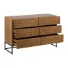 Lipasto MARIGNI Musta Luonnollinen Rauta Puu MDF 118 x 42 x 77 cm