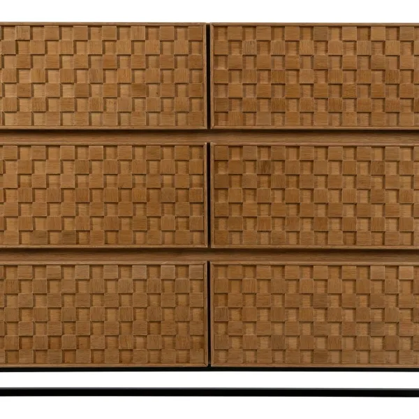 Тумба с ящиками MARIGNI Чёрный Натуральный Железо Деревянный MDF 118 x 42 x 77 cm