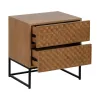 Yöpöytä MARIGNI Musta Luonnollinen Rauta Ash wood Puu MDF 51,5 x 42 x 56,5 cm