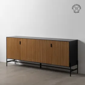 Устройство ORLEANS Чёрный Натуральный Железо Деревянный MDF 204 x 40 x 81,5 cm