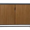 Sideboard ORLEANS Black Natural Iron MDF Wood 204 x 40 x 81,5 cm