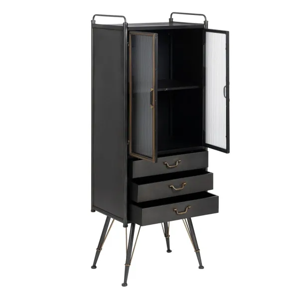 Rhythm stendas BRICK Juoda Auksinis Stiklas Geležis 58 x 40 x 150 cm