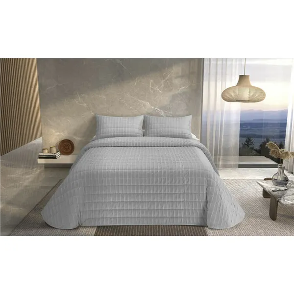 Bedspread (quilt) Pierre Cardin ONDAS Pearl Gray King size (3 Pieces)