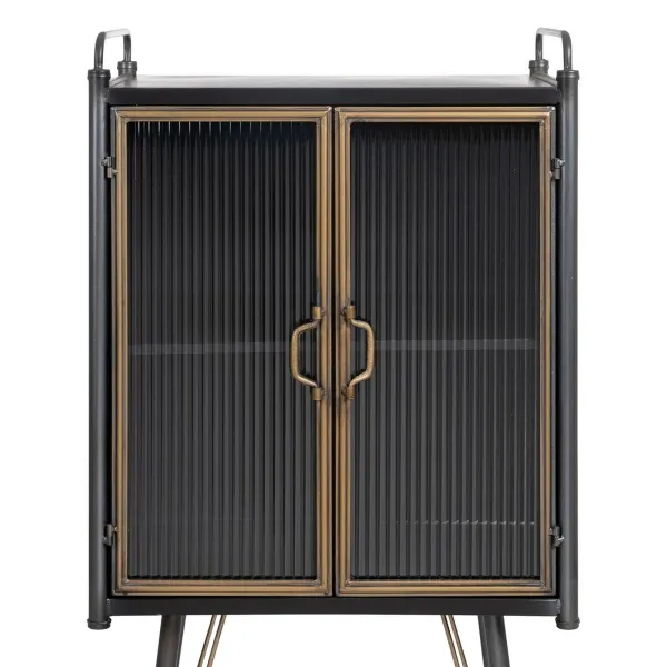 Rhythm stendas BRICK Juoda Auksinis Stiklas Geležis 58 x 40 x 120 cm