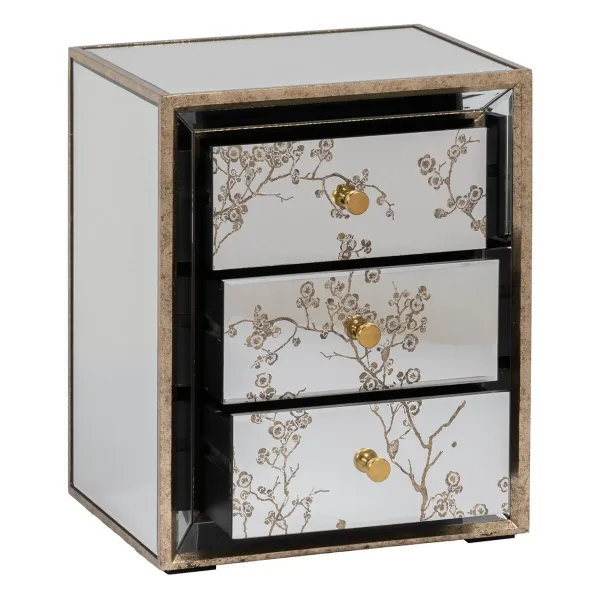 Naktsskapītis CHLOE Bronza spogulis Stikls Koks MDF 49 x 40 x 60 cm