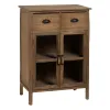 Display Cabinet With Double Glass Doors Natural Crystal Fir wood 64 x 37 x 92,5 cm