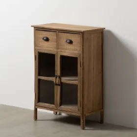 Vitriinikaappi kaksinkertaisilla lasiovilla Luonnollinen Kristalli Kuusi 64 x 37 x 92,5 cm