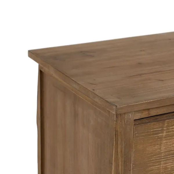 Display Cabinet With Double Glass Doors Natural Crystal Fir wood 64 x 37 x 92,5 cm