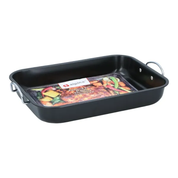 Alpina - Roasting and stewing pan with handles and non-stick coating 39x29x6 cm