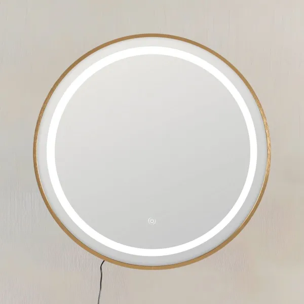 Настенное зеркало Позолоченный Зеркало 60 x 3 x 60 cm