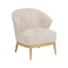 atzveltnes krēsls Krēmkrāsa Dabisks Kaučuka koks Foam Audums 71 x 75 x 76 cm