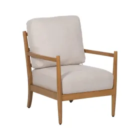 Nojatuoli Beige Luonnollinen Kumipuu Puu MDF Foam 100 % polyesteri 65 x 71 x 88 cm
