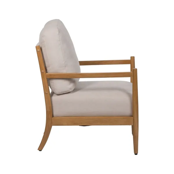 Nojatuoli Beige Luonnollinen Kumipuu Puu MDF Foam 100 % polyesteri 65 x 71 x 88 cm