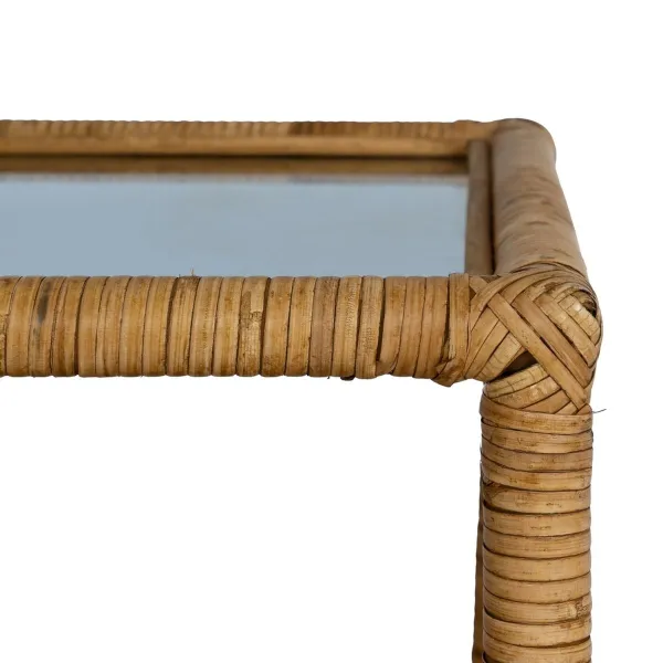 Olohuoneen pöytä Beige Kristalli Rottinki 90 x 40 x 42 cm
