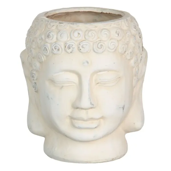 Planter Cream Terracotta Buddha Oriental 14 x 14 x 15,5 cm