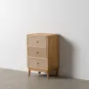 Nightstand GEREL Natural Fir wood MDF Wood Natural Fibre 46 x 37 x 76 cm
