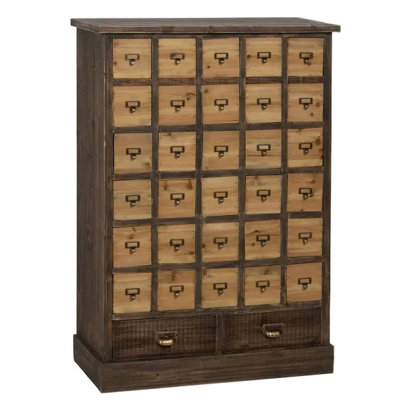 Тумба с ящиками Бежевый Серый древесина ели Деревянный MDF 80,5 x 35 x 115 cm