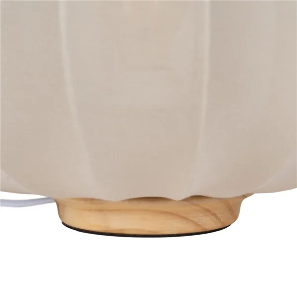 Desk lamp Beige Natural Cotton Wood Metal 60 W 220-240 V 40 x 40 x 28,5 cm