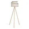 Floor Lamp Black Beige Wood Fabric 60 W 220-240 V 60 x 60 x 155 cm