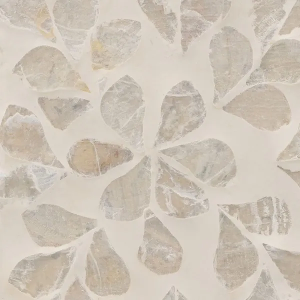 Candleholder Beige Mother of pearl MDF Wood 10,5 x 10,5 x 10,5 cm