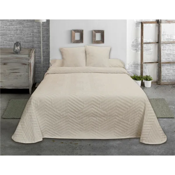 Bedspread (quilt) Hosteline ESPIGA Beige Single (1 Piece)