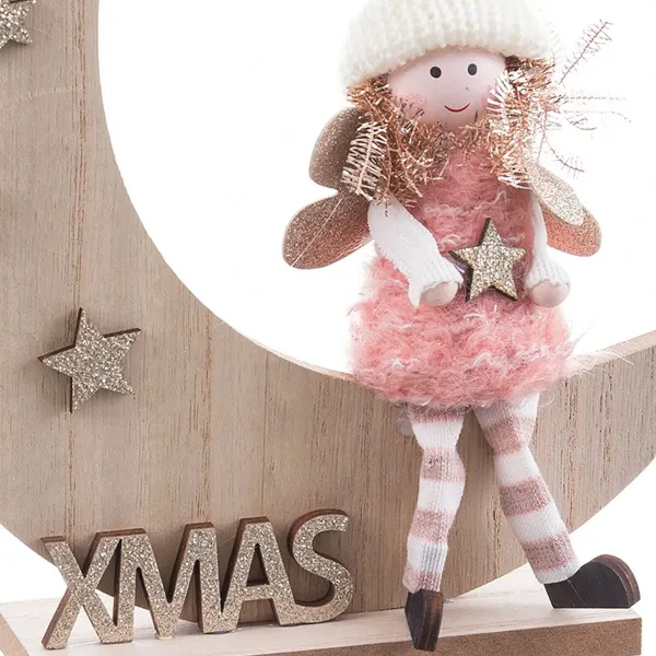 Decorative Figure Pink Natural Moon 20 x 5 x 22 cm