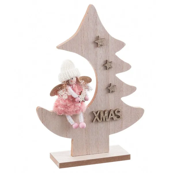 Decorative Figure Pink Natural 17,5 X 5 X 24,5 CM