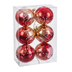 Ёлочные шарики Красный Пластик Ø 8 cm 24 X 8 X 16 CM (6 штук)