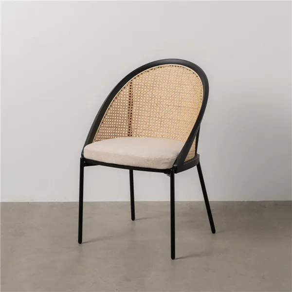 Dining Chair Black Natural 54 x 49 x 82,3 cm