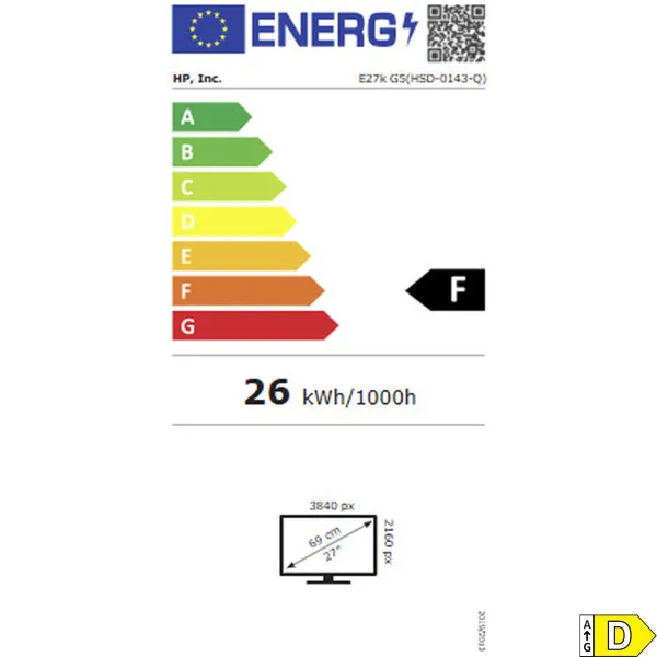 Spēļu Monitors HP B1GM6AA#ABB Full HD 27