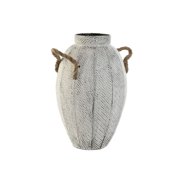 Vase Home ESPRIT White Metal Rope 20 x 20 x 33 cm