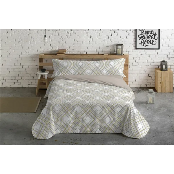 Duvet cover set Hosteline Lineas Beige Double 3 Pieces