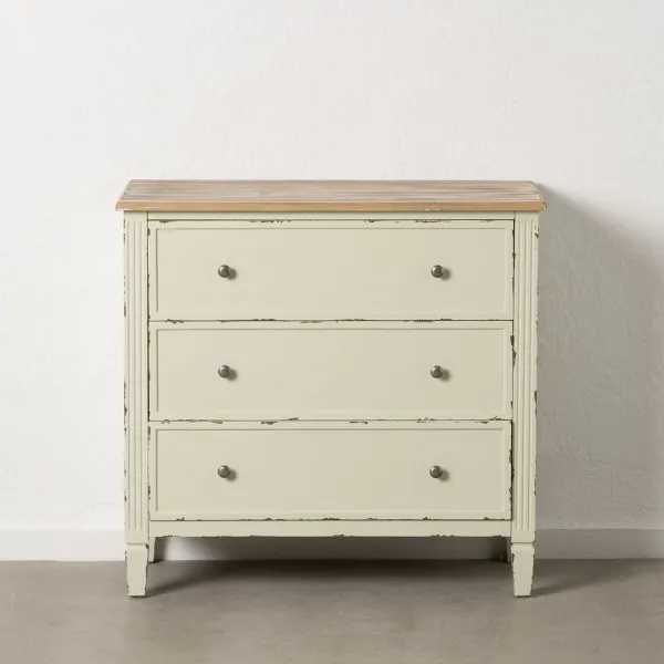 Komoda Rusvai gelsva Natūralus Eglės mediena Medžio MDF 90 X 42 X 85 CM