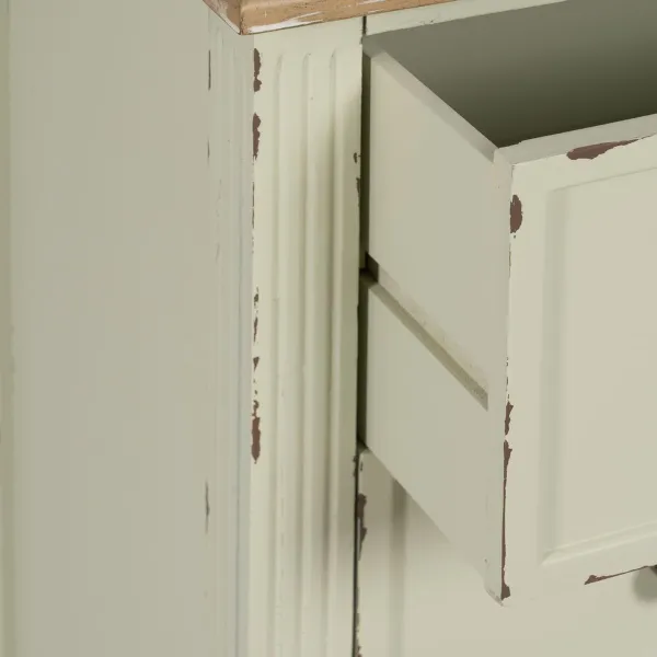Тумба с ящиками Бежевый Натуральный древесина ели Деревянный MDF 90 X 42 X 85 CM