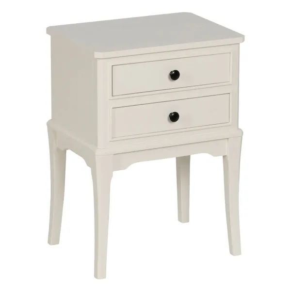 Ночной столик Белый древесина сосны Деревянный MDF 43 X 33 X 60 CM