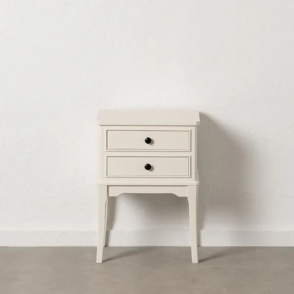 Ночной столик Белый древесина сосны Деревянный MDF 43 X 33 X 60 CM